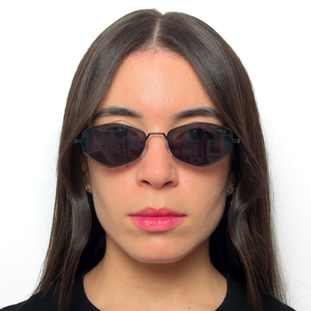 Óculos de sol geométrico metalizado NMLB76
