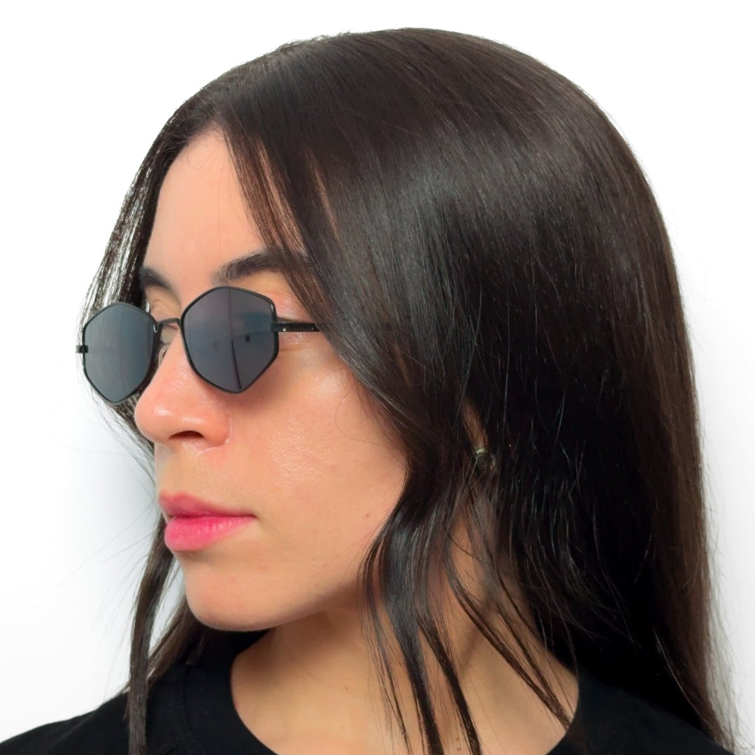 Óculos de sol geométrico metalizado NMLB76