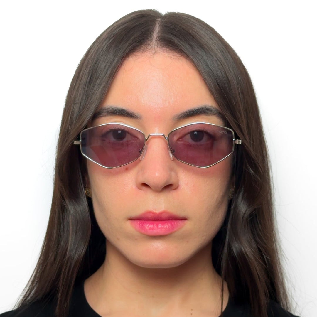 Óculos de sol geométrico metalizado NMLB76