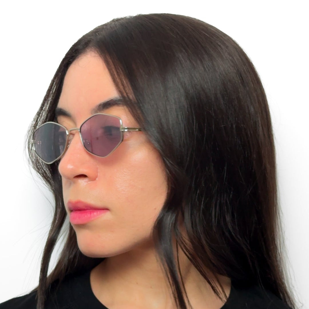Óculos de sol geométrico metalizado NMLB76